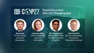 ESG COP27 panel 3 ESG 2.0: Changing gear