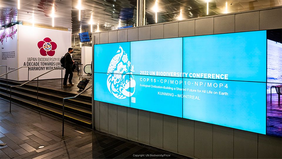 Digital sign at COP15 in Montreal